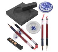 SHINEOFI Juego de Caligrafía China 1 Set Vintage, Pincel de Escritura y Tinta, Absorbente y Fácil de Guardar, para Principiantes Color Aleatorio