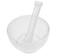 SHINEOFI Juego de Mortero y Tazón de Vidrio Resistente para Laboratorio y Moler Medicamentos, Varilla de 75 MM para Mezcla Cosmética