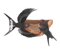 SHINEOFI Juego de Nido de Golondrina Artificial Nido Decorativo para Jardín y Pared, Figura de Pájaro Realista para Exterior, Adorno Rústico para Balcón y Decoración de Árboles