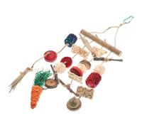 SHINEOFI Juguetes Colgantes para Masticar Hámster de Accesorios con Palos de Natural de Fruta Bola Mazorca para Roedores Pequeños y Chinchillas Promueve Salud Dental y Color Aleatorio