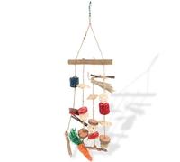 SHINEOFI Juguetes Colgantes para Morder Hámsteres Accesorios para Jaula de Naturales con Maíz Manzana y Bolas de Hierba Estimula Dientes Sanos y Evita el Aburrimiento Color Color Aleatorio