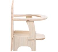 SHINEOFI Juguetes Hamster Ruso Silla de Madera Ligera con Bandeja para Comer, Accesorio Compacto Adecuado para Mascotas Pequeñas y Decoración en Casa