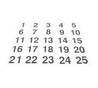 SHINEOFI Letreros de Mesa Reutilizables de Plástico Blanco 1-25 Señales Numeradas para Restaurante Banquetes y Letreros de Boda Tarjetas Numéricas Resistentes para Recepción y Eventos