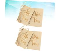 SHINEOFI Libro de Votos Matrimoniales de Madera Papel Kraft Artesanal 2 Juegos 4 Piezas Cuaderno Rústico para Boda y Compromisos Accesorio para Decoración y Regalos de Matrimonio