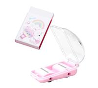 SHINEOFI Limpiador De Escritorio Compacto Rosa, Mini Rodillo Para Virutas De Goma, Portátil y Reutilizable Para Oficina, Escuela y Uso Familiar