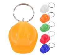 SHINEOFI Llaveros de Mini Casco de Construcción 6 Colores Surtidos, Colgante para Llaves y Mochilas, Obsequio para Fiestas Temáticas y Accesorios para Amantes Construcción