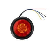 SHINEOFI Luces Traseras Redondas para Camión Anillo de Goma, 16 LED Bicolor Rojo y Amarillo, Lámparas LED para Remolques y Vehículos Recreativos, Resistentes al Agua y Montaje