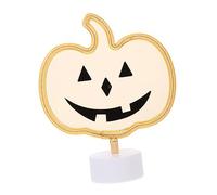 SHINEOFI Luz Neón de Calabaza LED para Decoración de Halloween Lámpara de Mesa con Base de Calabaza para Fiestas y Ambientes Tenebrosos