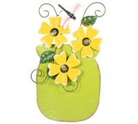 SHINEOFI Maceta de Pared Decorativa de Hierro Pintado Verde Adorno Colgante para Jardín y Hogar Escultura Metálica Artesanal para Decoración de Paredes Exteriores E Interiores