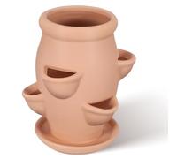 SHINEOFI Maceta de Terracota Ligera Diseño de Torre y 6 Compartimentos para Suculentas y Orquídeas en Jardines y Exteriores