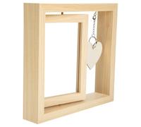 SHINEOFI Marco de Fotos Giratorio de Madera Original 6 Pulgadas 21.3x20 Cm Doble Cara para Escritorio, Marco Rústico Flotante Adecuado Obsequio Abuelo y Decoración Hogar Oficina