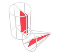 SHINEOFI Material Educativo de Matemáticas con Estructura de Hierro y Discos Giratorios para Demostrar la Relación de Volumen entre Cilindro y Cono de Igual Base y Elevación