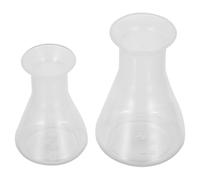 SHINEOFI Matraz Erlenmeyer de Plástico Transparente 50 Ml y 100 Ml Juego de 2 Vasos Científicos con Escala Graduada Resistente a Productos Químicos para Laboratorio Escolar y