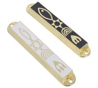 SHINEOFI Mezuzá Judaica de Metal 88 MM 2 Piezas Adorno Religioso para Puerta Decoración Metálica de Mezuzá para Hogar y Lugar Sagrado Artesanía Tradicional y Protección
