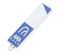 SHINEOFI Mezuzá para Puerta Pergamino Tradicional, Caja Decorativa de Aleación de Zinc 94x20 Mm Símbolos Religiosos y Texto Divino, Adorno Judío para Hogar y Oficina