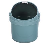 SHINEOFI Mini Papelera de Escritorio Pequeña con Tapa Abatible Cubo de Basura Plástico Azul de Dibujos Animados para Oficina Dormitorio y Mesa de Estudio 218 X 149 X 14 CM Adecuado