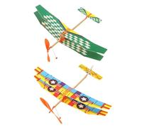 SHINEOFI Modelo De Avión Propulsado por Banda Elástica De 2 Piezas: Juego De Modelos De Aviones De Espuma para Bricolaje Aviones Juguetes De Madera Modelos De Planeadores Voladores