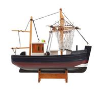 SHINEOFI Modelo de Barco de Pesca de Madera Artesanal para Decoración Náutica de Escritorio Estilo Mediterráneo y Rusticidad, Centro de Mesa Costero Versátil