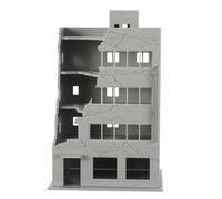 SHINEOFI Modelo de Edificio dañado por la Batalla casa en Miniatura Edificio de Casas dañadas en Miniatura ferrocarril Paisaje Ciudad ruina Grey