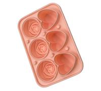 SHINEOFI Molde para Cubitos de Hielo en Forma de Corazón y Rosa Bandeja de Silicona Pequeña Rosa Resistente al Desgarro para Cócteles y Bebidas de Verano Molde Reutilizable para