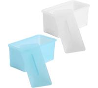 SHINEOFI Molde para Hacer Musubi 2 Piezas Abs Antiadherente Kit para Hacer Sushi DIY para Bentos Infantil, Moldes Cuadrados Azul Claro y Blanco, Herramienta Cocina sin Cuchara