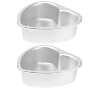 SHINEOFI Molde para Pasteles en Forma de Corazón 6 Pulgadas 2 Piezas Molde Metálico Base Fija Antiadherente para Hornear Mini Tartas Cake Pops y Postres Caseros