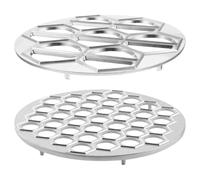 SHINEOFI Molde para Ravioles y Empanadillas de Aluminio, Juego de 2 Piezas (37 Orificios 175g 7 Orificios Grandes 215g), Prensa para Hacer Pasta y Bolas de Masa, Herramienta Multifuncional