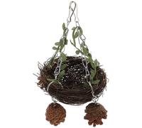 SHINEOFI Nido Colgante de Ratán Natural para Pájaros Columpio para Loros Pequeño y Mediano Cama para Dormir y Juguete para Jaulas Adecuado para Periquitos y Aves de Compañía