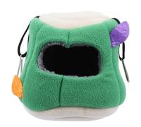SHINEOFI Nido de Algodón Cálido y Acolchado para Hámster Colgante, Casa para Dormir de Felpa, Tamaño Pequeño, Color Hoja Verde, Cama de Invierno para Mascotas Color Aleatorio
