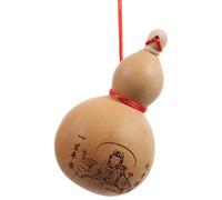 SHINEOFI Olla de Calabaza Natural Tallada con Tapón de Madera, Contenedor de Vino Tradicional Chino, Maceta Decorativa Feng Shui Caqui para Cocina y Hogar, Accesorio Único Estilo Aleatorio