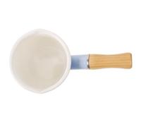 SHINEOFI Olla de Leche Esmaltada Azul 10 CM Mini Cacerola Multifunción para Cocinar Alimentos y Preparar Comida para Bebés Olla de Leche Doméstica Fondo Plano para Calentamiento Uniforme