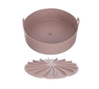 SHINEOFI Olla de Silicona Reutilizable para Freidora de Aire Café | Resistente al Calor, No se Deforma Facilidad, para Muslos de Pollo y Chips
