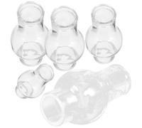 SHINEOFI Pantalla de Vidrio para Lámpara de Aceite 5 Piezas Cubierta de Repuesto para Lámpara de Queroseno Diseño Retro Resistente al Viento para Uso en Hogar Camping y Decoración