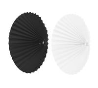 SHINEOFI Pantallas para Lámparas de Mesa y Colgantes 2 Unidades Tela Plisada Tipo Paraguas Diámetro 31 CM Anillo 42 CM Negro y Blanco Marco Metálico Resistente Compatibles con