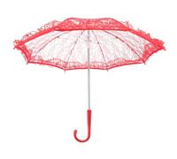 SHINEOFI Paraguas Vintage de Encaje, Sombrilla Nupcial Roja para Niños Y Mujeres, Decoración de Bodas, Fiesta de Té, Accesorio Fotográfico para Actuaciones en El Escenario, Manualidades Y