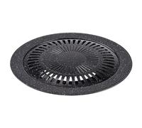 SHINEOFI Parrilla de Hierro Esmaltada Redonda Antideslizante, Sartén para Barbacoa de Doble Capa, Accesorio Esencial para Cocina al Aire Libre y Camping, Sartén para Asar Carne Resistente