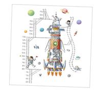 SHINEOFI Pegatina de Pared Astronauta Mural de Habitación Infantil Medidor de Altura Preciso Material Seguro Fácil de Limpiar Decoración para Cuarto de Niños Guardería