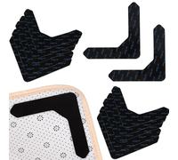 SHINEOFI Pegatinas Antideslizantes para Alfombras 12 Unidades Reutilizables y Lavables en Forma de U Esquinas Puntiagudas Tamaño 123X123 MM Color Negro Sujetador Seguro para Suelos de