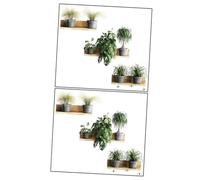 SHINEOFI Pegatinas de Pared Adhesivas 3d Diseño de Plantas Verdes y Estantes Falsos, Tamaño 70x25,5 Cm, 2 Unidades para Decoración de Sala, Dormitorio y Oficina