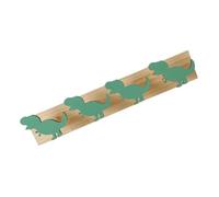 SHINEOFI Perchero de Pared Múltiple de Madera, Gancho Nórdico Verde | Superficie Lisa sin Rebabas, Diseño de Dinosaurio, Colgador Mural para Casa y Oficina, para Abrigos y Sombreros