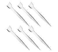 SHINEOFI Pinzas de Acero Inoxidable de Doble Punta Pala Antideslizantes para Joyería y Manualidades Set de 6 Piezas Profesionales para Montaje de Gemas y Reparación Electrónica