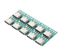 SHINEOFI Placa Conector Hembra USB C 3.1 PCB para Prototipos y Reparación | Lote de 10 Piezas, Aleación de Zinc y Aluminio, para Microcontroladores y Enlaces Dañados