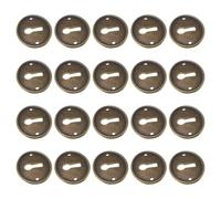 SHINEOFI Placas Ovaladas para Cerradura de Muebles 20 Piezas, Cubierta Decorativa Vintage de Latón en Bronce Antiguo, Inserto para Cajones y Puertas, Accesorio Resistente para Hogar,
