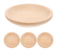 SHINEOFI Platos Pequeños de Bambú 4 Piezas 7,5 X 0,5 Cm Reutilizables para Salsas y Aperitivos, Cuencos Ligeros para Servir Condimentos, Postres y Guarniciones en Cocina y