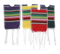 SHINEOFI Ponchos Mini para Botellas Tipo Sarapes Fundas Decorativas Mexicanas 4 Piezas Morado Rojo Amarillo Verde Accesorio Fiesta Cinco de Mayo Decoración Colorida para Botellas