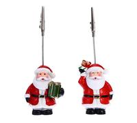 SHINEOFI Porta Tarjetas Navideñas de Resina 2 Piezas Clips Decorativos de Navidad Sujetapapeles Creativos para Notas y Portafotos Accesorios Festivos para Hogar y Oficina