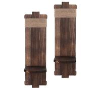 SHINEOFI Portavelas de Pared Vintage de Madera 2 Piezas Estilo Rústico