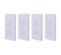 SHINEOFI Protector para Enchufes de Ñiño Ajuste Seguro, Tapa de Plástico Blanco para Hogar y Habitación Infantil, Pack de 4 Unidades para Seguridad Eléctrica