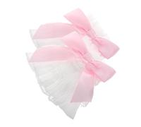 SHINEOFI Puños de Encaje con Lazo para Mujer Mangas Desmontables con Volantes Plisados Puños sin Dedos para Fotografía de Uñas y Complemento de Vestido