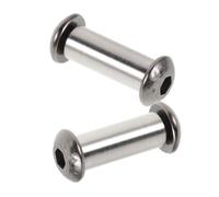 SHINEOFI Remaches de Acero Inoxidable para Mangos de Cuchillos de Cocina, Cabeza Redonda Negra, Compactos y Resistentes, Pack de 2 Unidades para Reparación y Fabricación